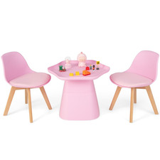 Set Tavolo E 2 Sedie per Bambini 3-8 Anni, Tavolo Da Gioco per Bambini Con Bordi