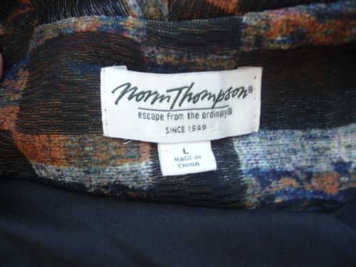 Giacca blazer Norm Thompson taglia L bottoni bordo intrecciato multicolore geometrico - Foto 5 di 8