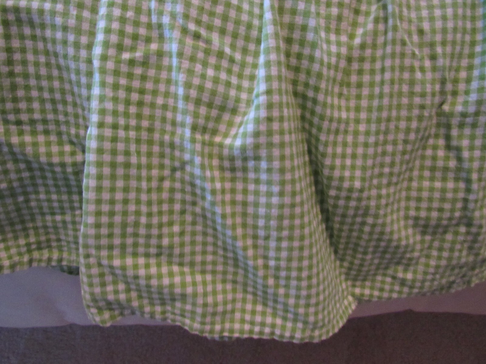 The Company Store Kids Green & White Gingham Full Size Bedskirt 56