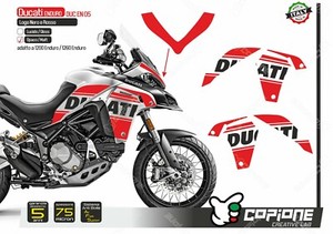 Kit 2 ADESIVI Per SERBATOIO MOTO Scritta DUCATI Adesivo ROSSO STICKERS - Foto 10