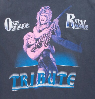 Vintage 1987 Ozzy Osbourne Randy Rhoads Tribute Shirt Size L | eBay