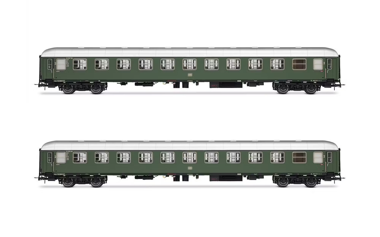 RIVAROSSI HR4377 DB Set Of 2 Sleeping Cars Bcm 243, Green Livery