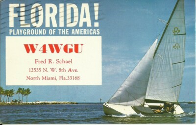Vintage W4WGU North Miami Florida USA 1969 Amateur Radio QSL Card