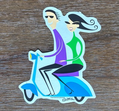 Shag (Josh Agle) Poster Pop SHS56 'Shag Scooter Couple' sticker NEW unused