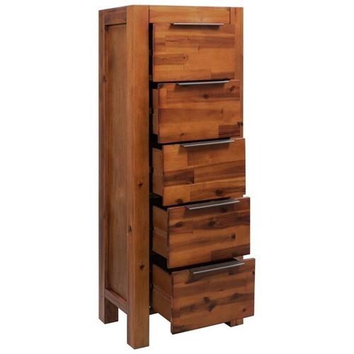 Chest of Drawers Storage Solid Acacia Wood - Picture 4 of 9
