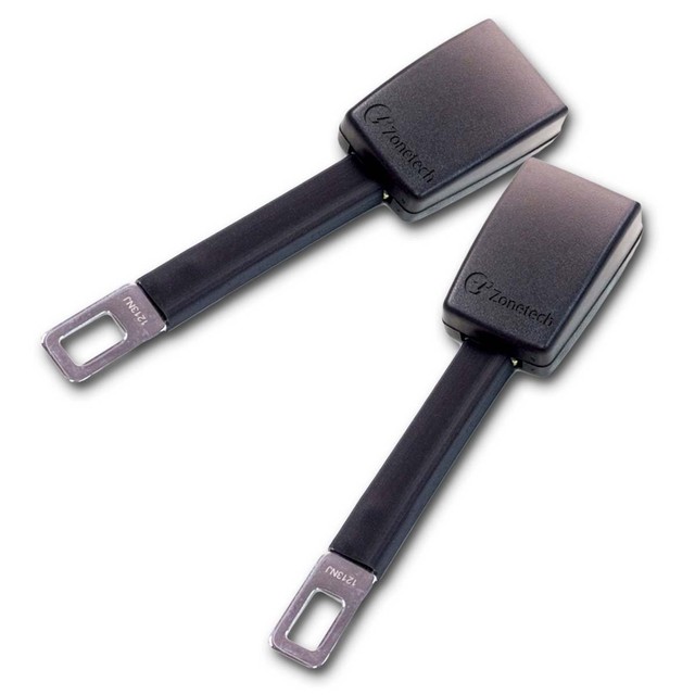 Zone Tech 2x Car Seat Belt Extenders 8" Rigid Type a Safety Buckle