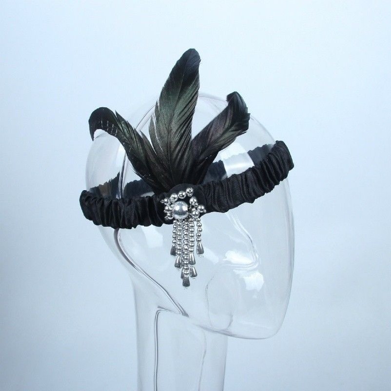 1920s Feather Headband – Great Gatsby Flapper Bridal Gangster Headpiece