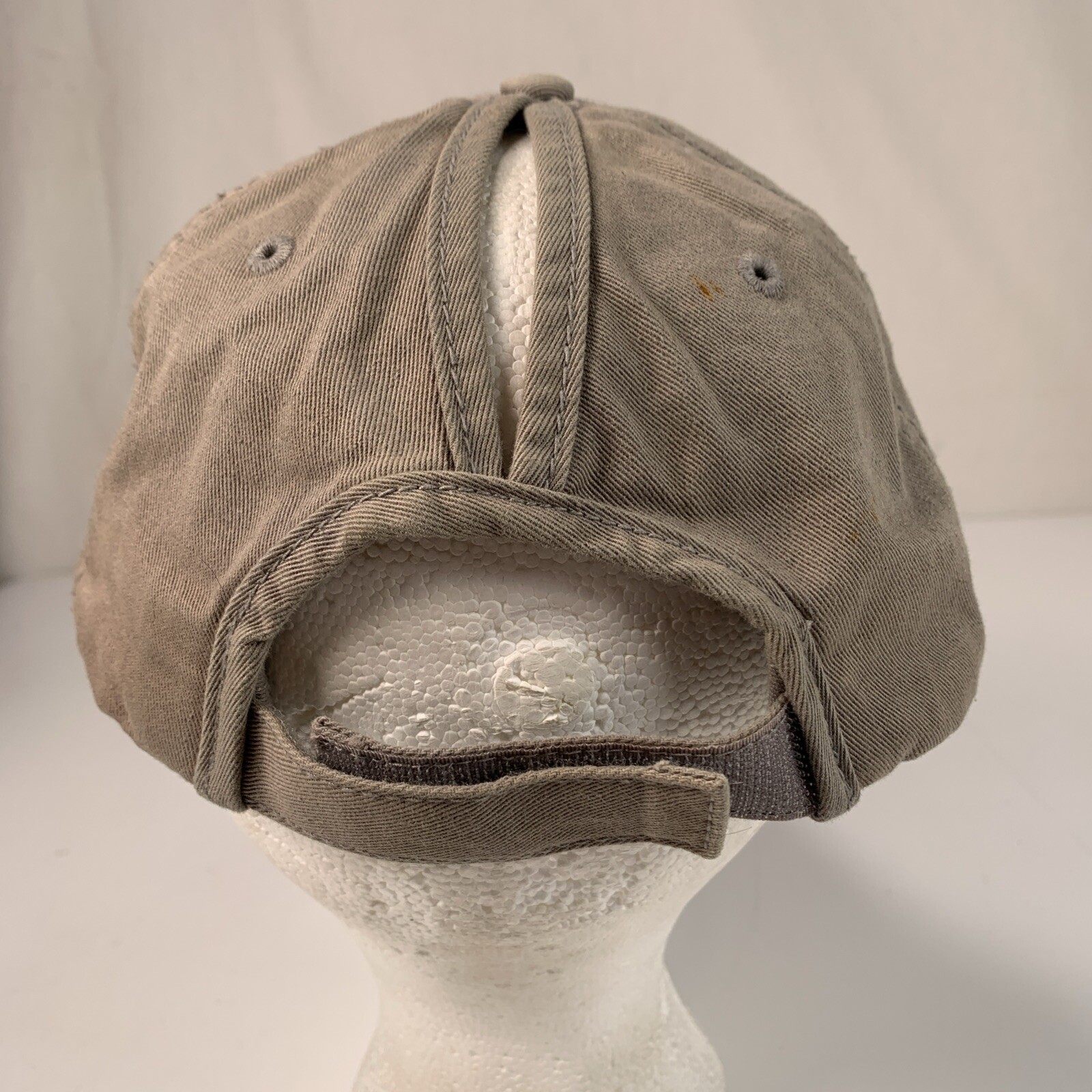 Kbethos Solid Beige Distressed Ball Cap Adjustabl… - image 3