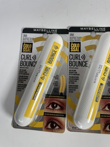 9 x LOT Maybelline The Colossal Curl Bounce Mascara 350 Blackest Black Washable - Picture 13 of 21