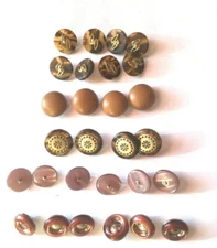  Lot of 28  NEW Shank Buttons in Brown colors