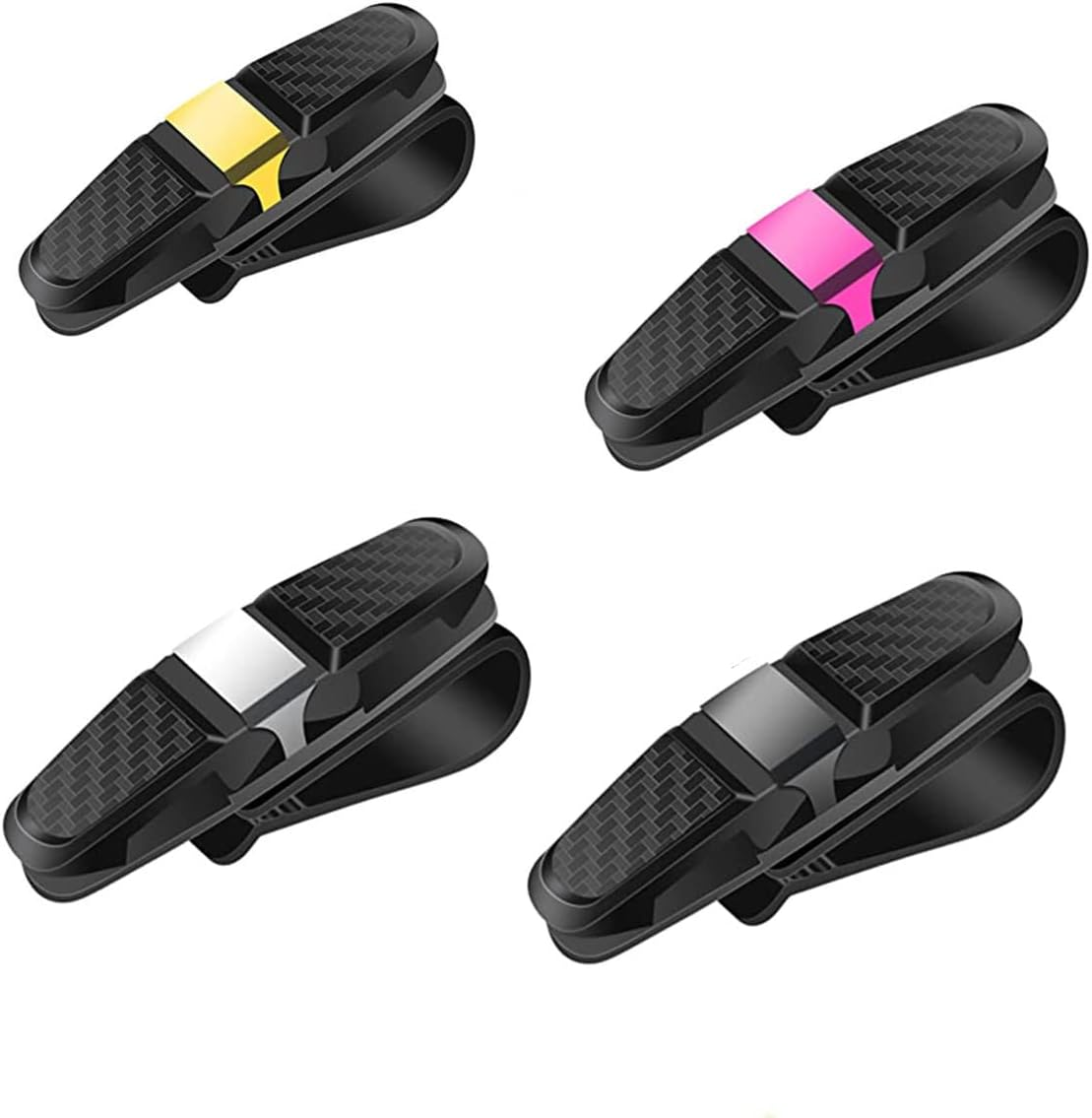 4PCS Universal Car Sunglasses Holder for Sun Visor, Durable Hanging Organizer
