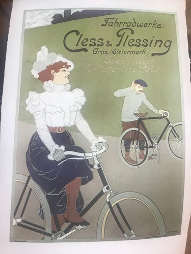Vintage Paper Poster Cycles Clement - Picture 3 of 4
