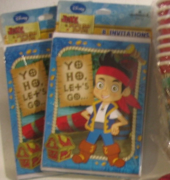 JAKE & THE NEVER LAND PIRATES Disney Cumpleaños Fiesta Suministros Kit Paquete con Invitaciones Foto 3 de 4