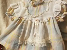 Vintage Baby Girl Dress w/ Bloomers Toddle Time J C Penny 13-18lbs. Blue Yellow