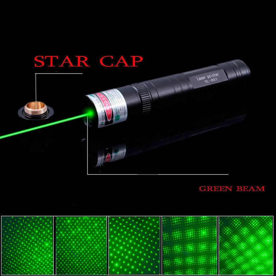 2 Stück 2000 Meilen 532 nm grüner Laserpointer sichtbarer Lichtstrahl mit Akku - Bild 3 von 4