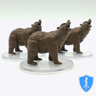 Grizzly Bear x3 - The Mwangi Expanse #27 Pathfinder Battles D&D Miniature