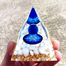 Handmade Orgone Pyramid Healing, Crystal, Sphere energy orgonite Emf