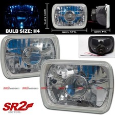 Universal 7x6 Inches Glass Lens Diamond Cut Conversion Projector Headlights