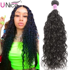 UNice Hair Brazilian Water Wave Human Hair Extensions Wet and Wavy Hair Weave US