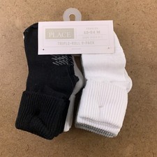 The Children  s Place Unisex Baby Size 12-24 Months Triple Roll Socks 6-Pack NWT