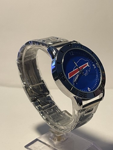 Buffalo Bills NFL Team Logo Men's Stainless-Steel Silver Watch NEW - Picture 8 of 10