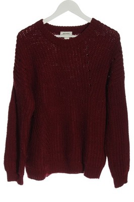 MONKI Rundhalspullover Damen Pullover Gr. DE 36 dunkelrot Casual-Look