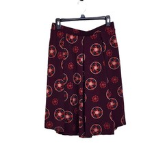 LuLaRoe skirt pull on wine colored medallion pleated skirt M
