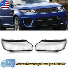 Pair Front Headlight Lens Cover Shell For Land Rover Range Rover Sport 2014-2017