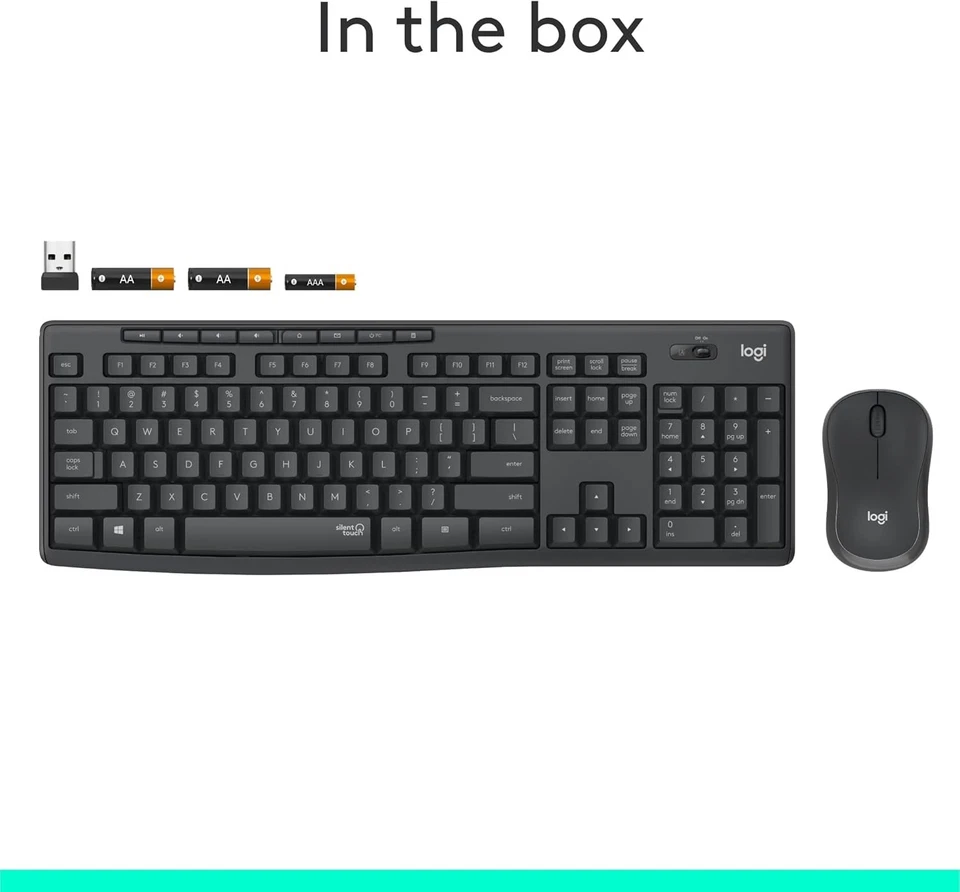 Logitech MK295 Wireless Mouse & Keyboard Combo with SilentTouch Numpad Graphite - Image 2 of 4