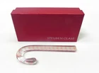 Steuben Glass Christmas Candy Cane Paperweight with Original Box