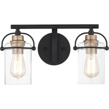 Quoizel EMR8602 Emerson 2 Light 16"W Bathroom Vanity Light - Black