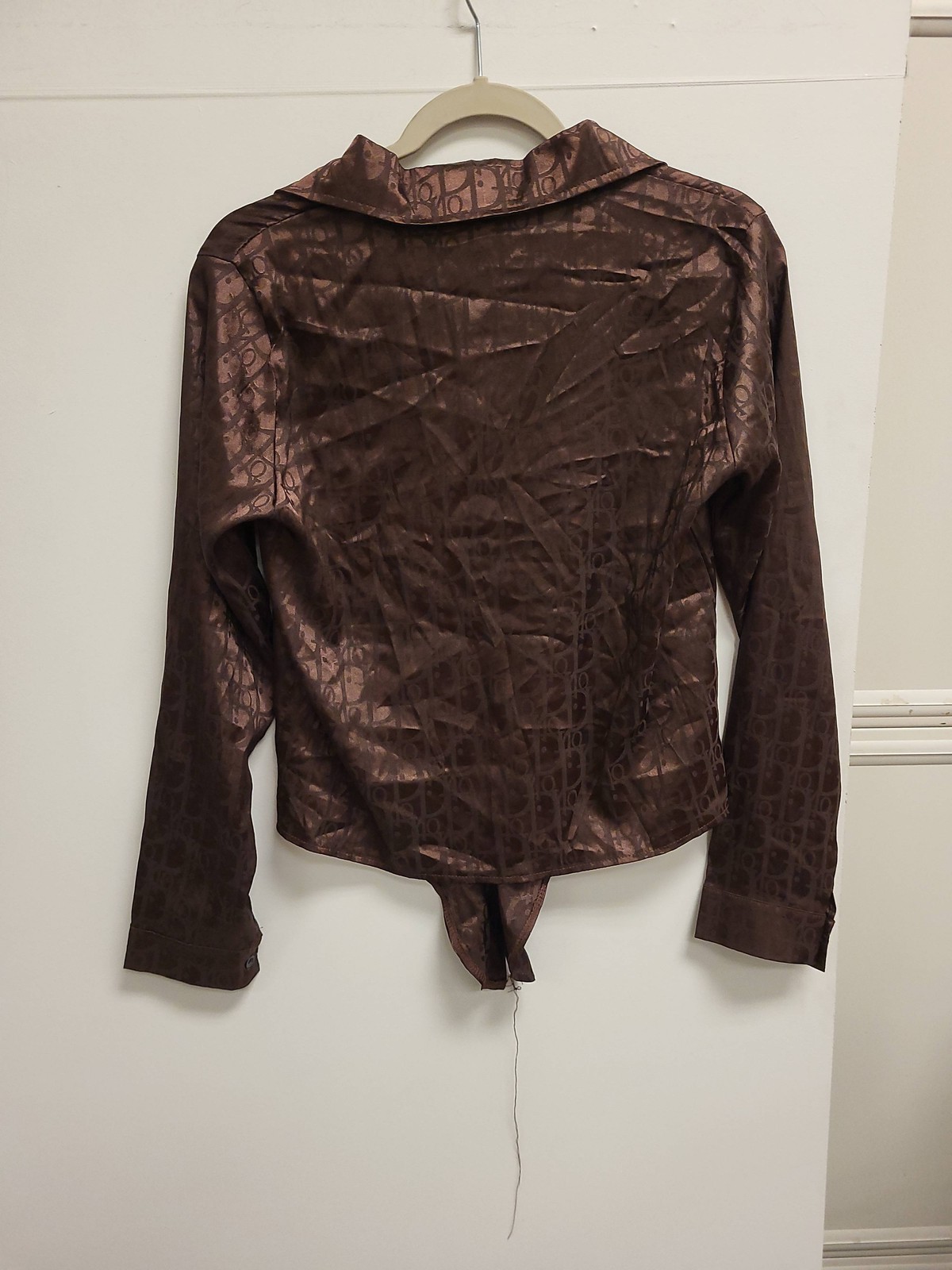 Brown Pattern Blouse Top Patterned Shirt Size L W… - image 2