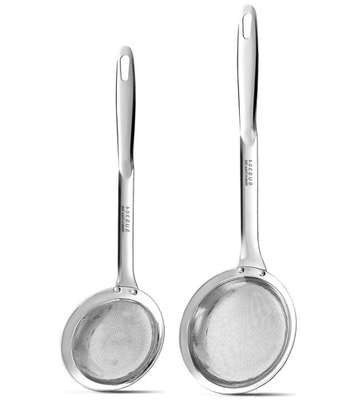 #ad 304 Stainless Steel Fat Skimmer Spoon Set Fine Mesh Grease Soup Oil Strainer $25.36