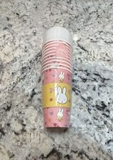 Miffy Paper Cup Set with Lids Pink Floral Design