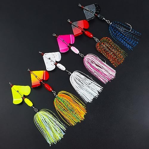 Spinnerbait Fishing Lures Kit Set, 6pcs Bass Fishing Buzzbait Style B-6pcs - Image 6