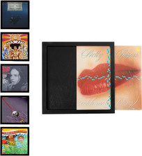 Removable Vinyl Record Display Frame - 6 Pack Wood Record Album Frame for Wall -