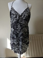 Superdry sleeveless summer black / white dress 16 uk/ XL.  New with tags.