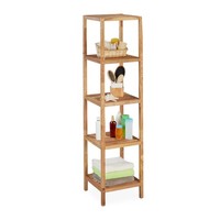 Badregal Holzregal Stehregal KüChenregal 5 Ablagen Natur Standregal Ablageregal
