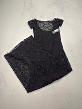 Wild Fable Lace Overlay Black Midi Dress Elegant Layered - Womens XXS