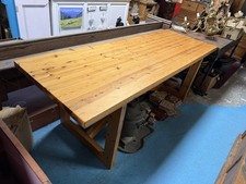 Large Pine Farmhouse Kitchen Dining Table 213.8 Cm 7 Foot Long Uk Delivery