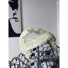 Vintage 50s 60s Cream Pillbox Hat with Bows and Netting Mid Century Formal