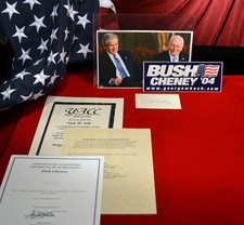 DICK CHENEY & GEORGE W. BUSH Signed AUTOGRAPHS, COA UACC RD#228, Free U.S. SHIP