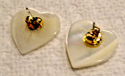 Vintage 1987 Avon Genuine Mother Of Pearl Heart Earrings — photo 2