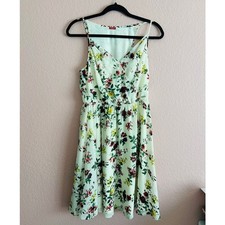 Guess Floral Mini Surplice Lined Dress Elastic Waist Size Small Wedding Party