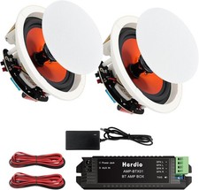 Herdio 8 Inch Bluetooth Ceiling Speakers 400W 2-Way Flush Mount in Wall Speaker