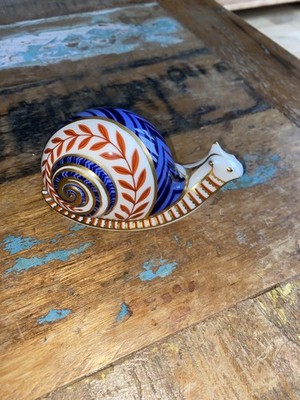 Royal Crown Derby Schnecke Briefbeschwerer - Gold Stopper - Ex-Zustand