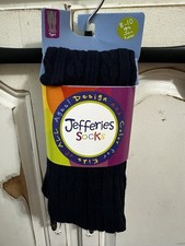 Jefferies Socks Navy Ribbed Casual Socks Girls 8/10
