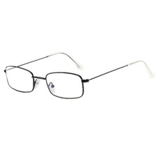 UV400 Blue Light Filtering Metal Rectangle Full Frame Glasses for Men and Women