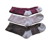 3 Pairs Crew Height Bamboo Viscose Diabetic Socks for Men Light Brwn,Marron