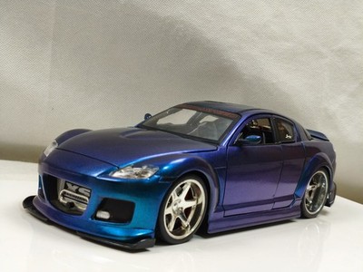 Jada Toys 1/18 Mazda Rx8 Rare JDM Sports Car Custom Painted Restoration Diecast 